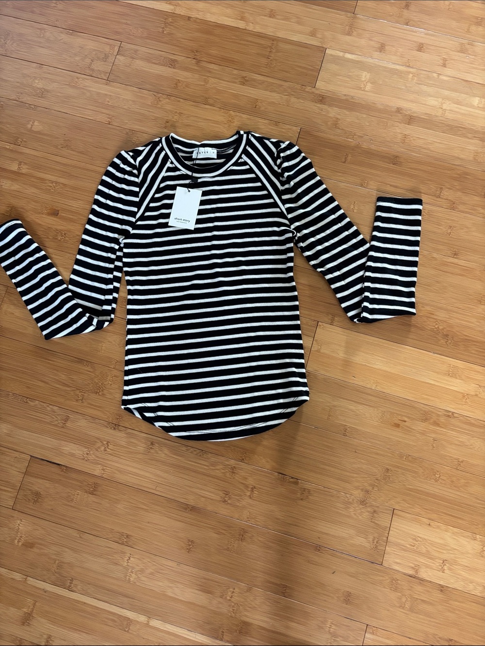 Striped Long Sleeve Tee - Black & White